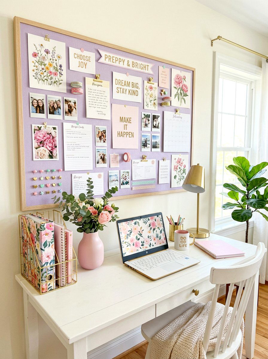 Pastel aesthetic office pinboard - 30 pinboard office aesthetic ideas