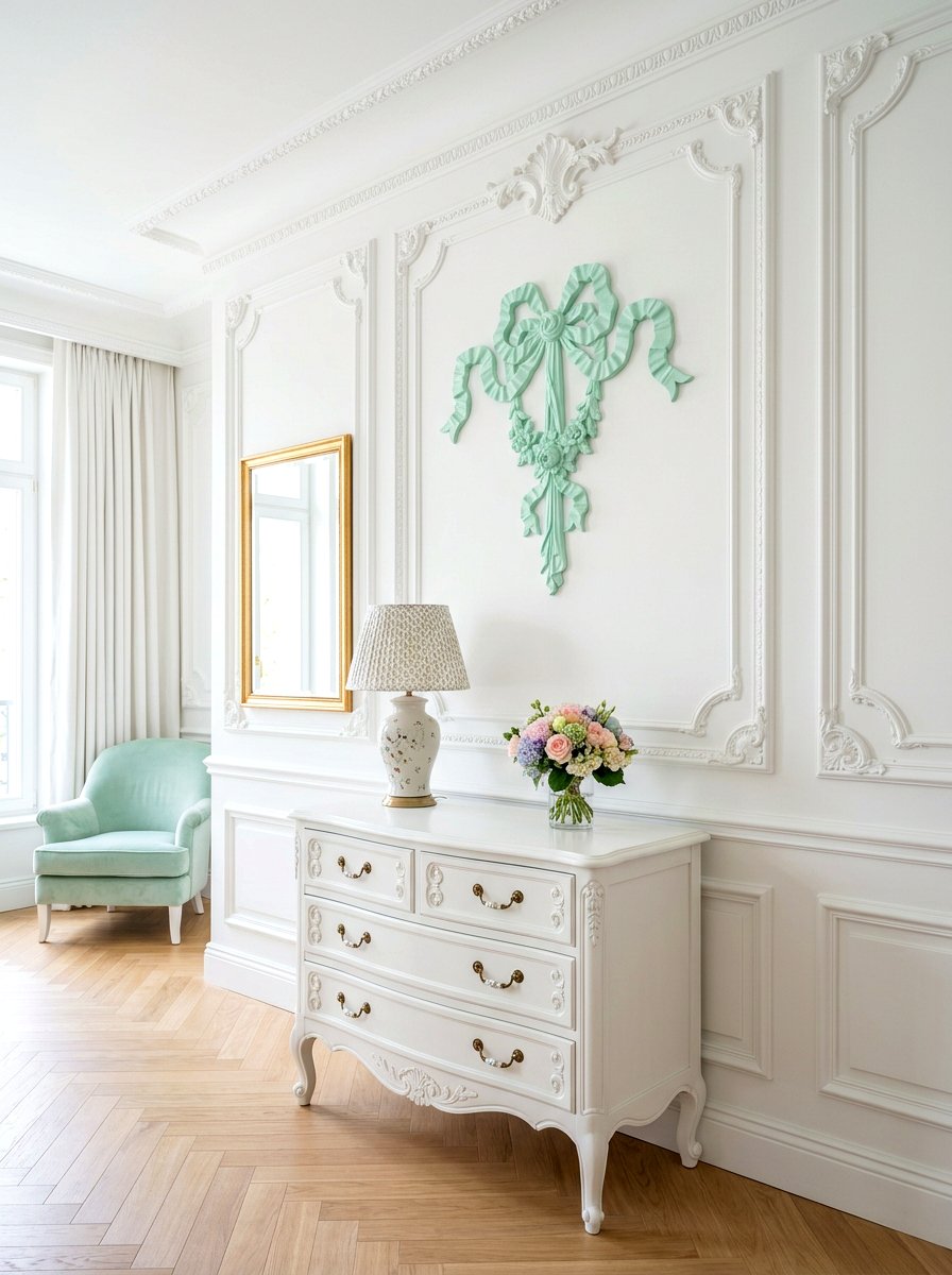 Pastel bow molding - 30 bow nursery decor ideas