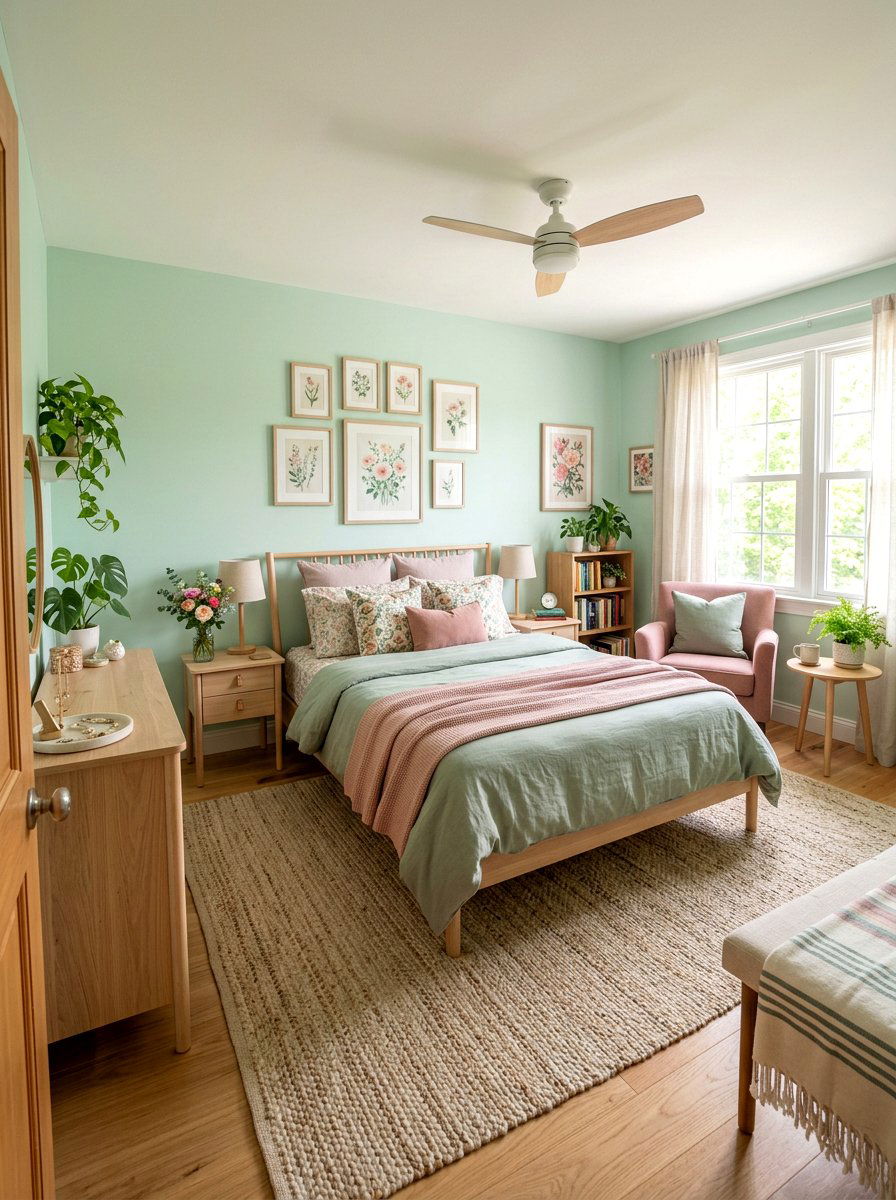 Pastel color palette - 30 romantic cottage bedroom ideas