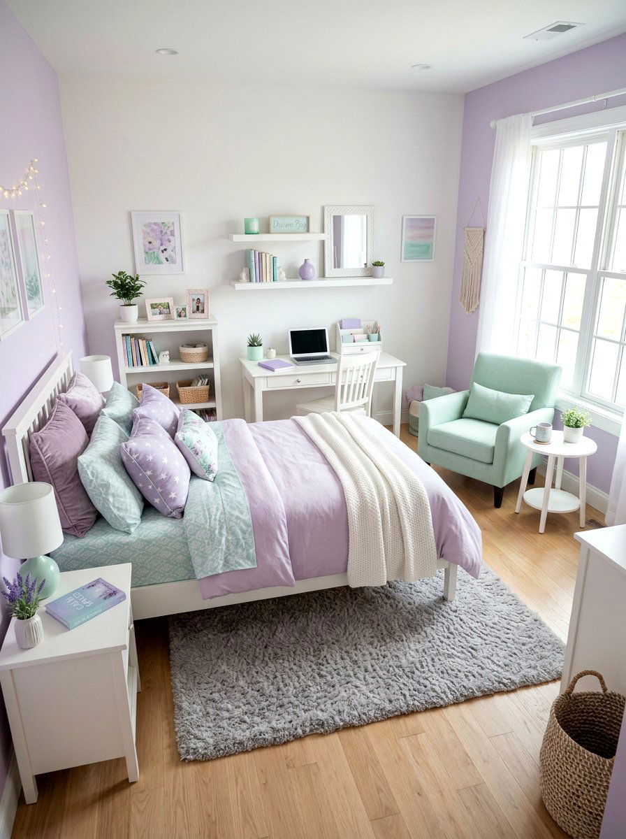 Pastel color palette - 30 teen hangout room ideas
