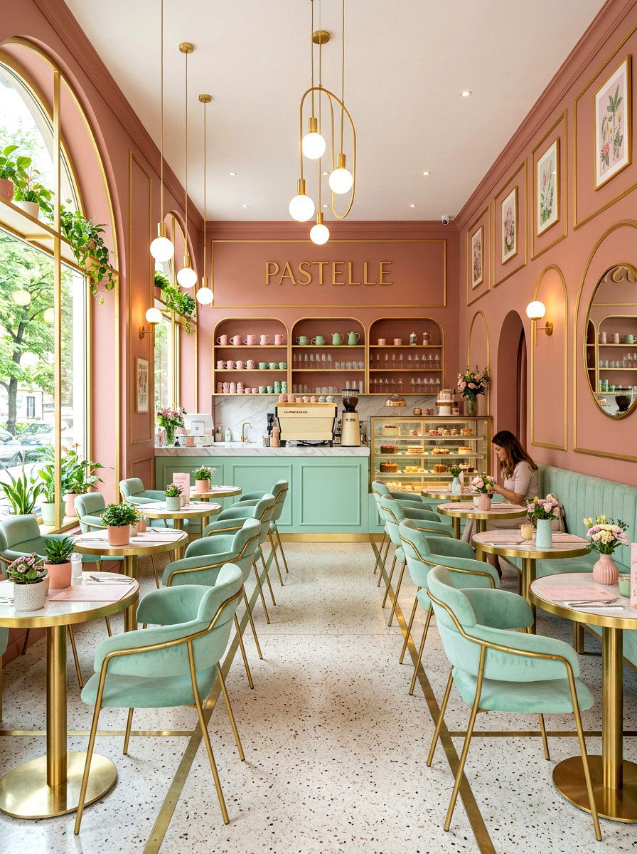 Pastel color scheme - 30 boutique restaurant dining ideas