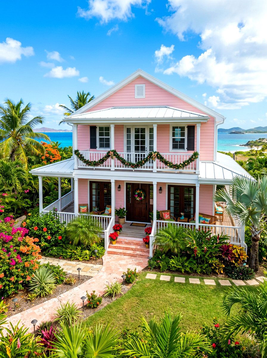Pastel colored island style home - 30 coastal exterior ideas