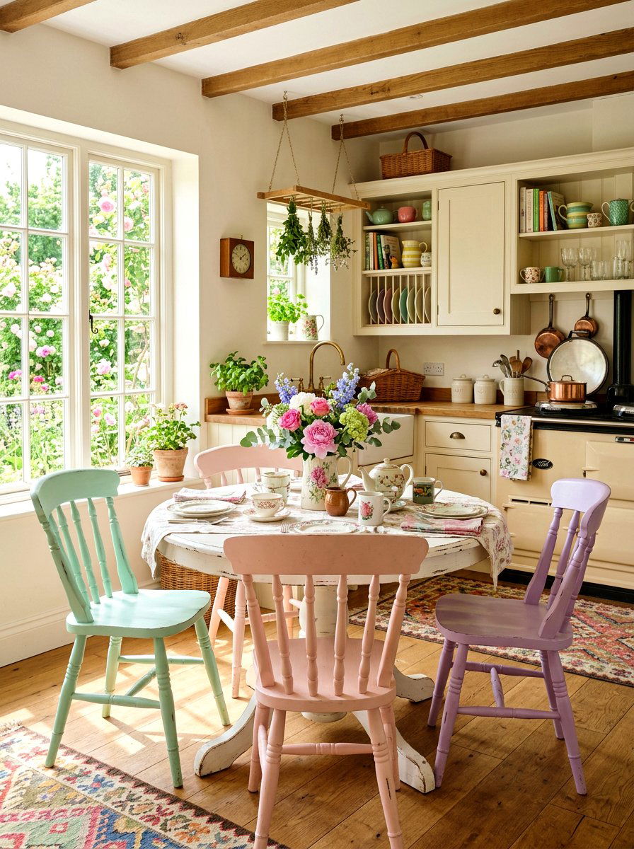 Pastel dining chairs - 30 mismatched dining chair ideas