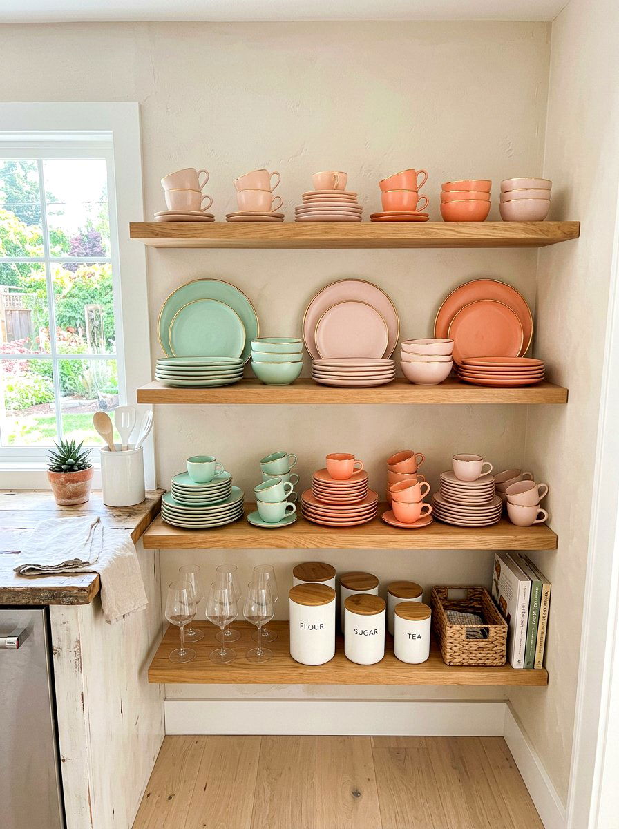 Pastel dishware sets - 30 coquette kitchen ideas