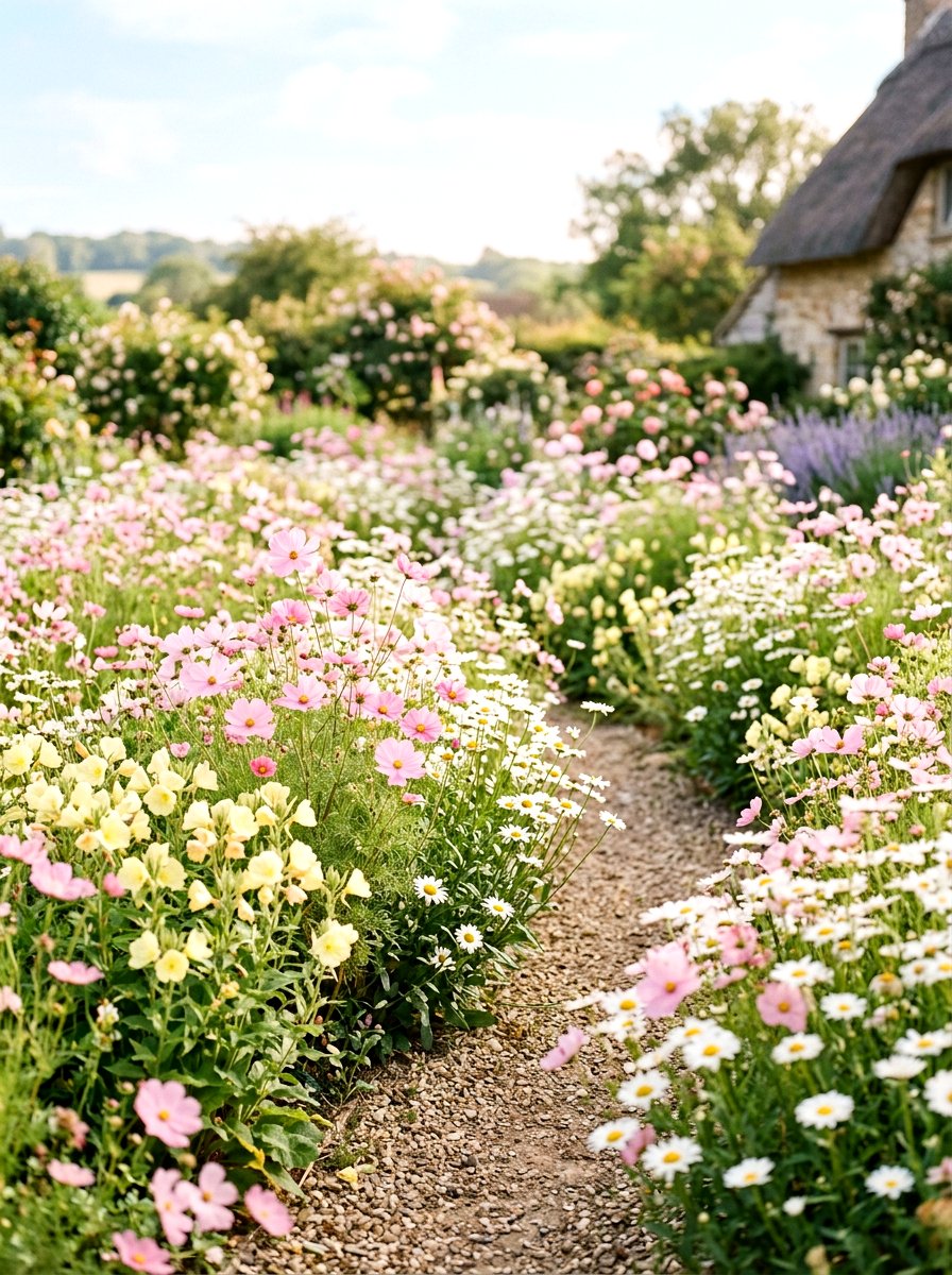 Pastel flower garden - 30 wildflower patch ideas