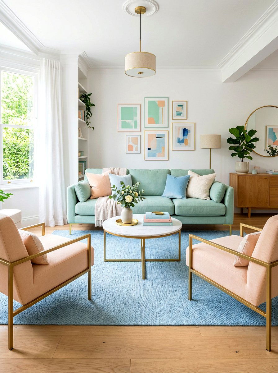 Pastel living room decor - 30 soft spring living room ideas