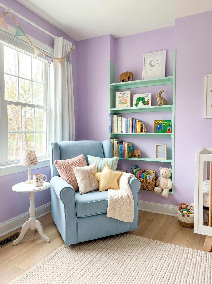 Pastel nursery reading corner - 30 nursery reading corner ideas