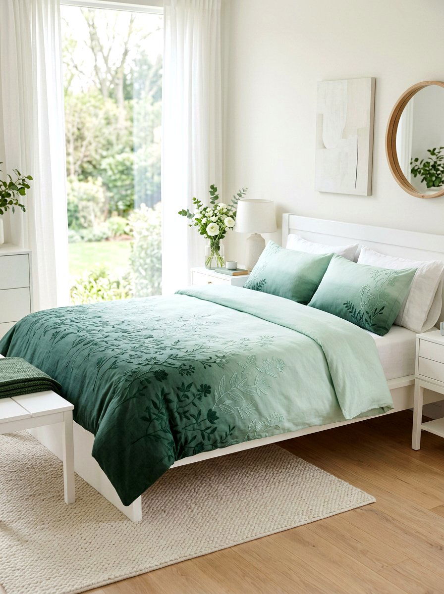 Pastel ombre linens - 30 embroidered bedding ideas