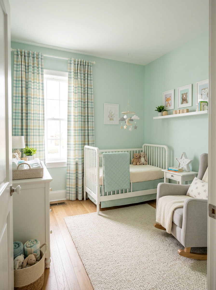 Pastel plaid nursery - 30 plaid bedroom ideas