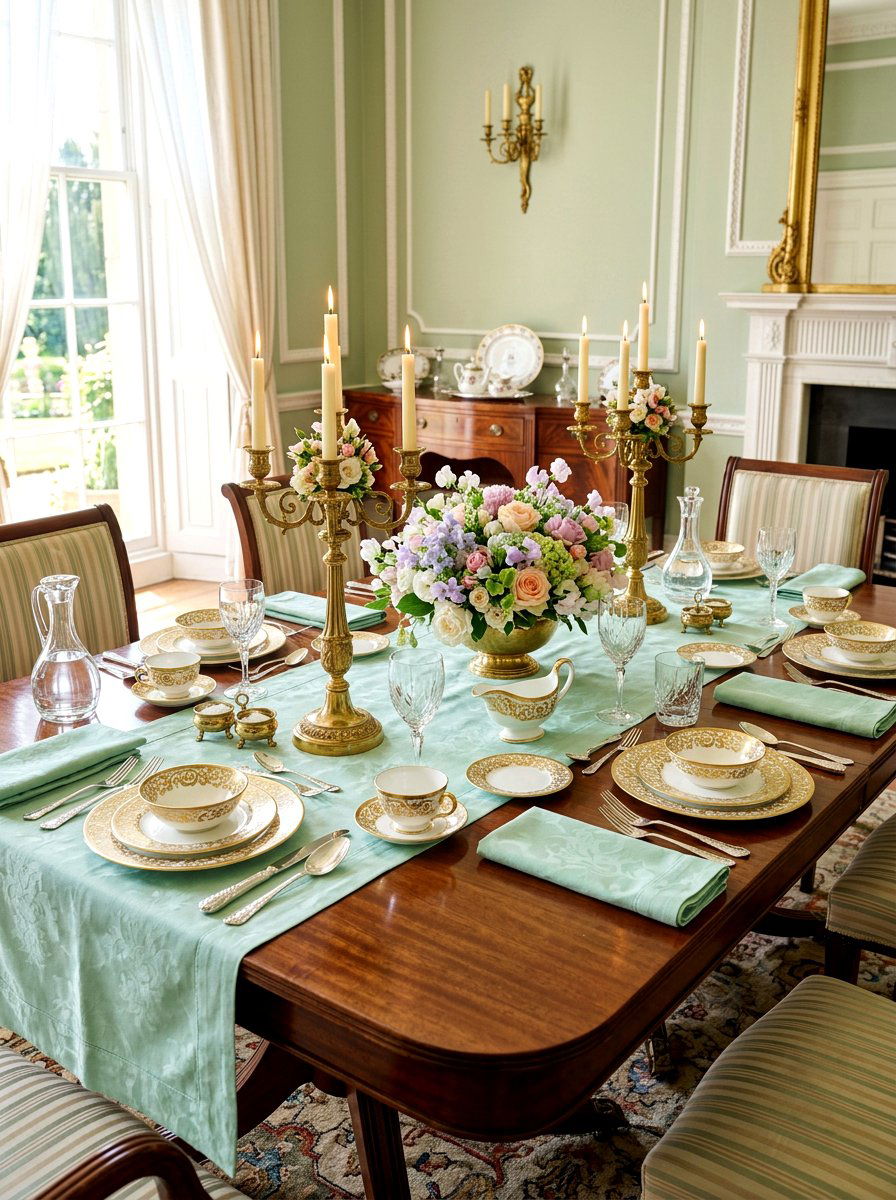 Pastel regency era table - 30 vintage tablescape ideas