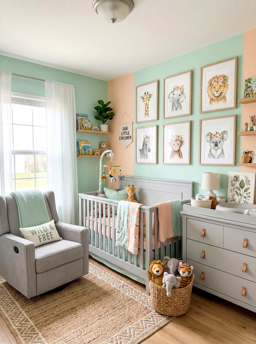 Pastel safari nursery - 30 safari nursery ideas