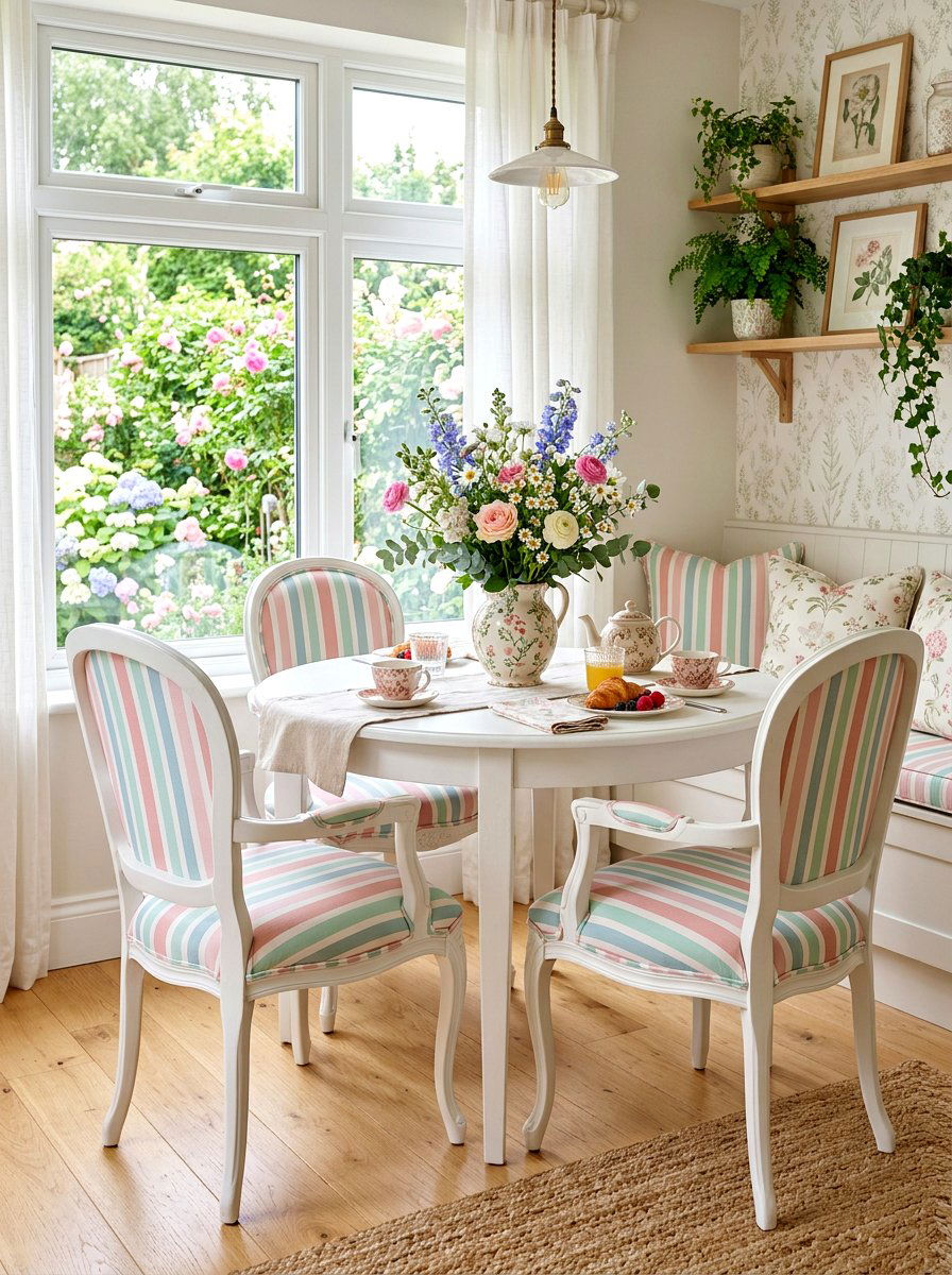 Pastel striped dining chair - 30 striped dining chair ideas