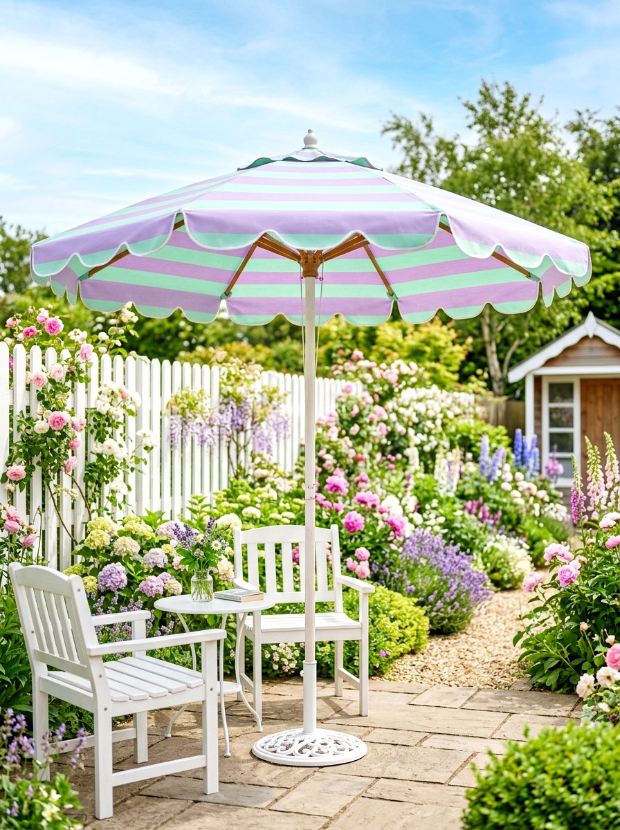 Pastel striped patio umbrella - 30 striped patio umbrella ideas