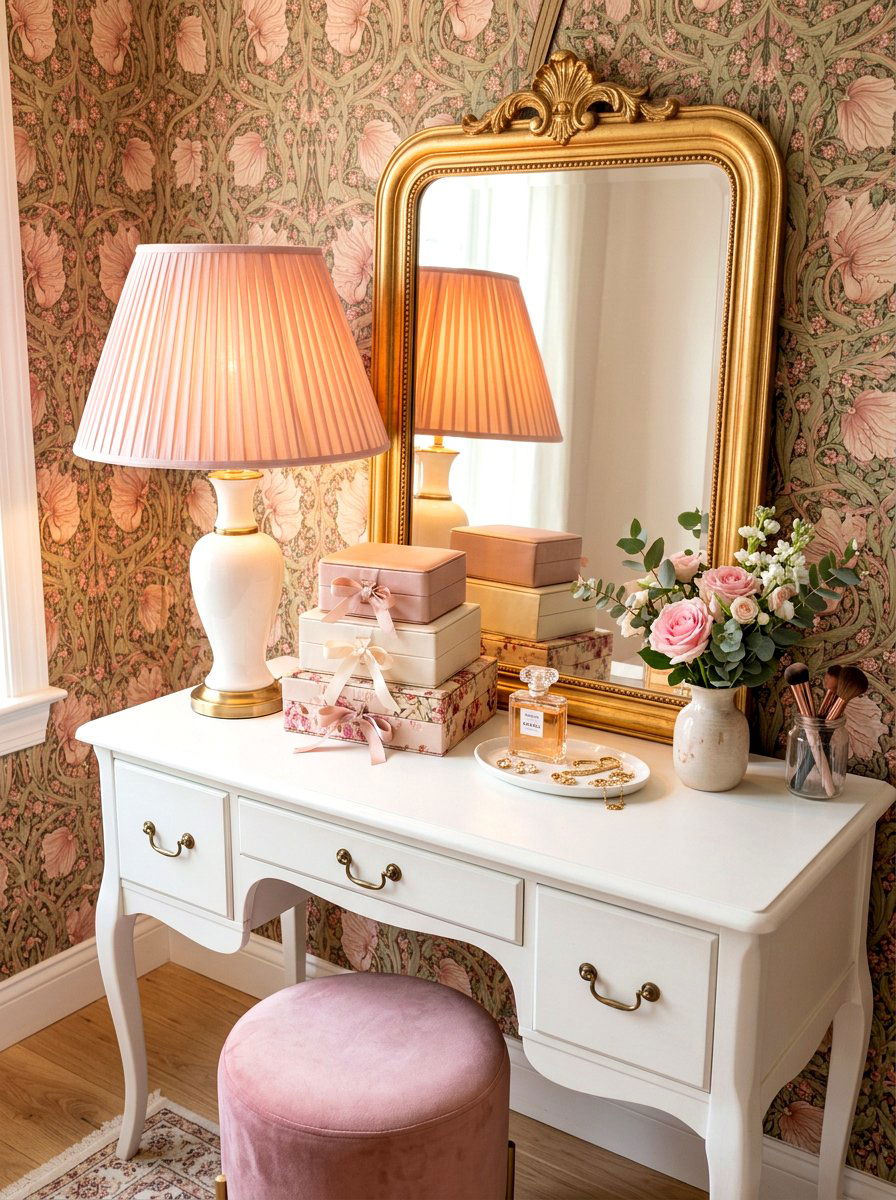 Pastel vanity lighting - 30 coquette vanity ideas