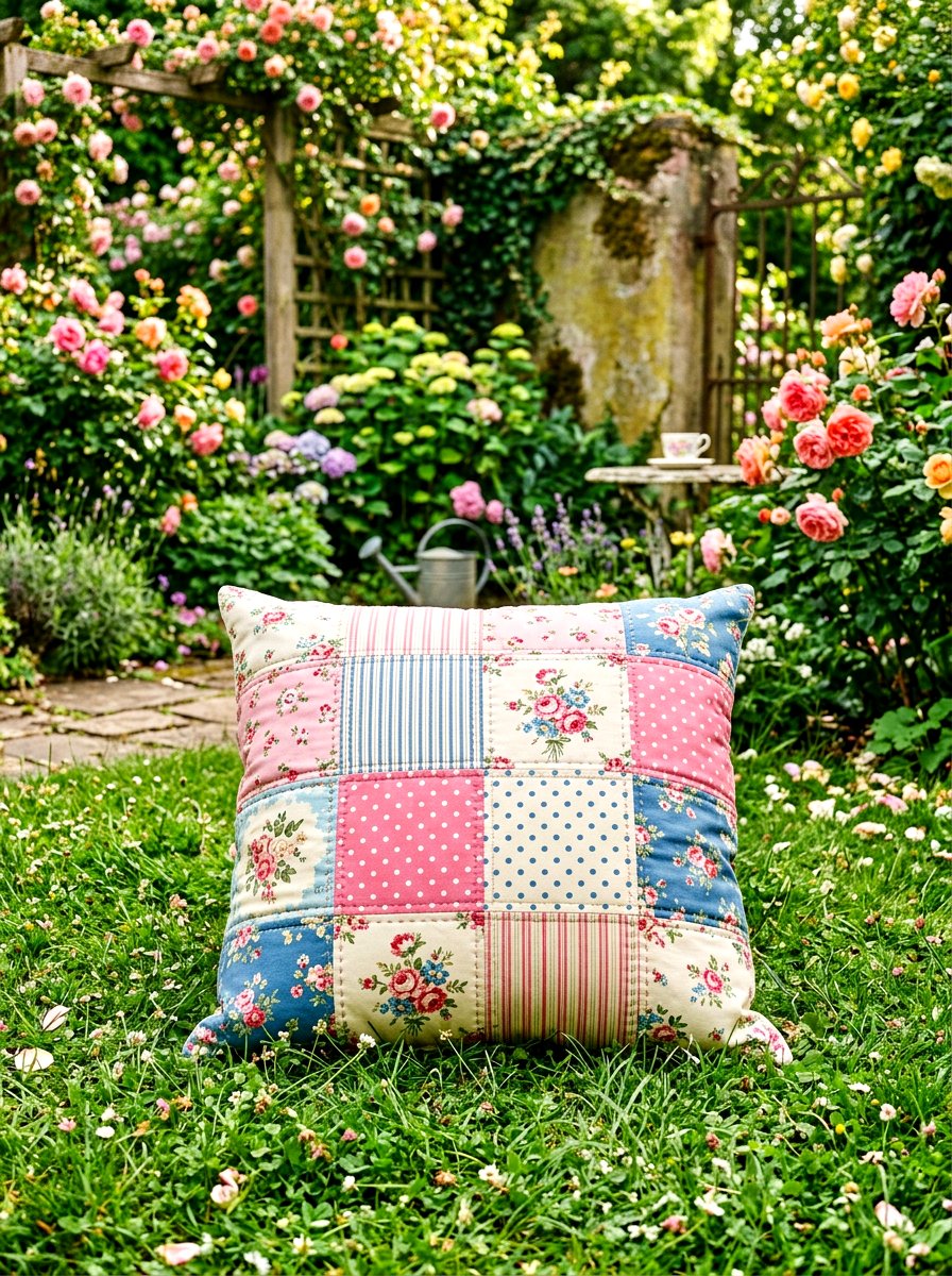 Patchwork Floor Pillow For Garden - 30 outdoor floor cushion ideas