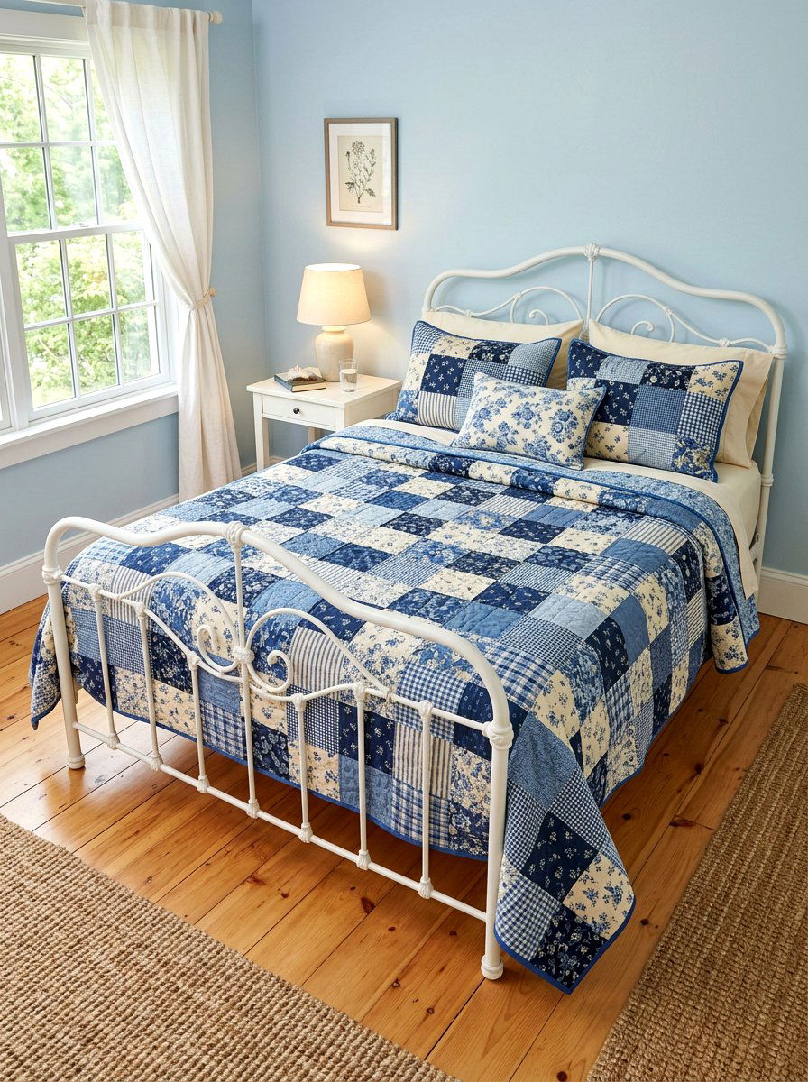 Patchwork Quilt Bedding - 30 English country bedroom decor ideas