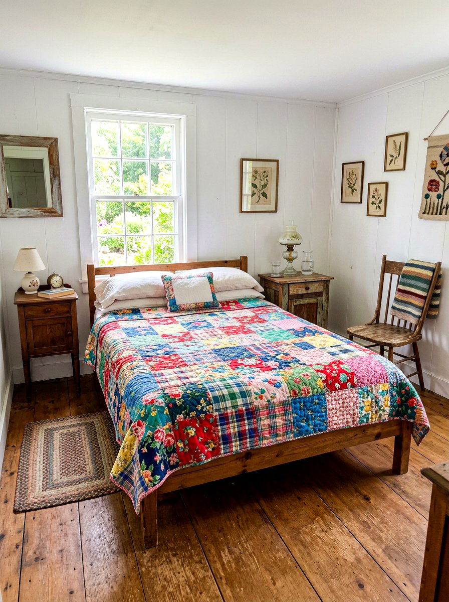 Patchwork Quilt Cottage Bedroom - 30 cottage vintage bedroom ideas
