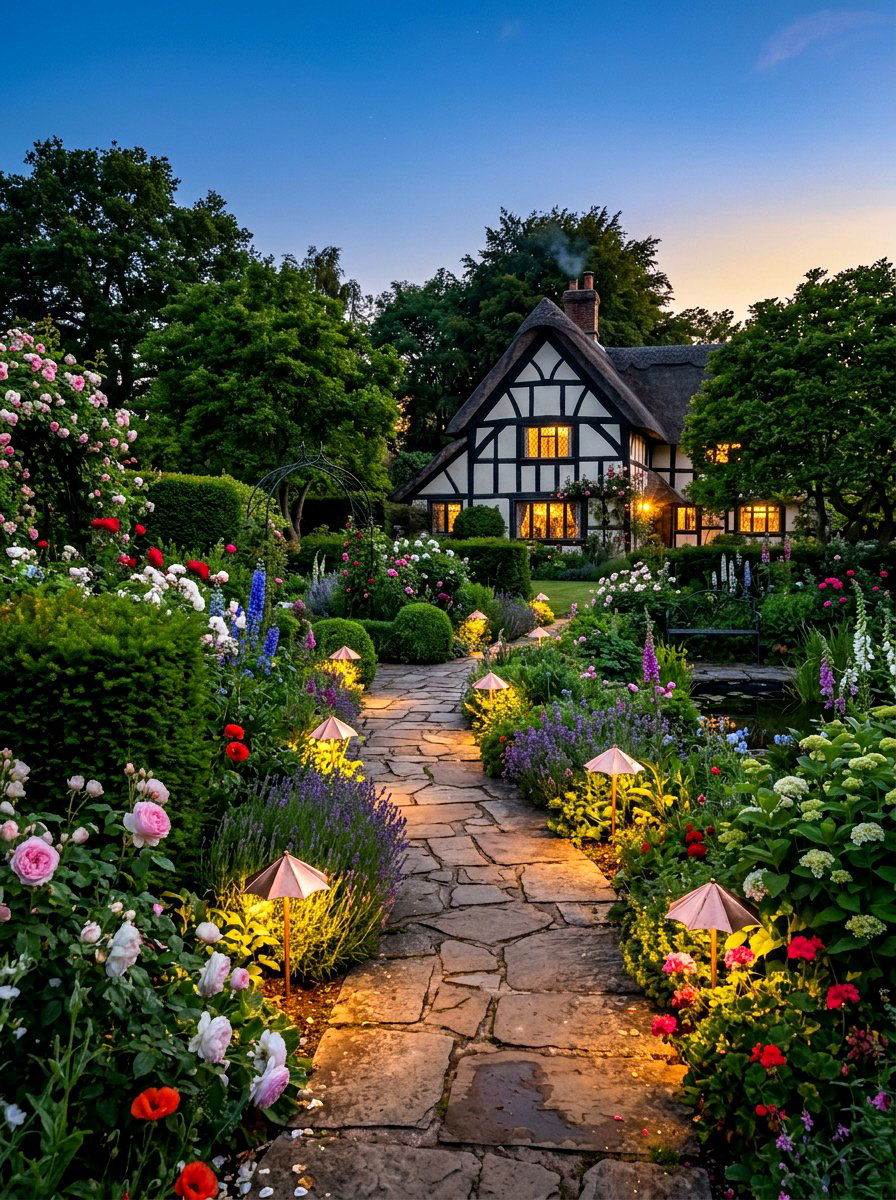 Path Lighting For Tudor Cottage Garden - 30 Tudor exterior lighting ideas
