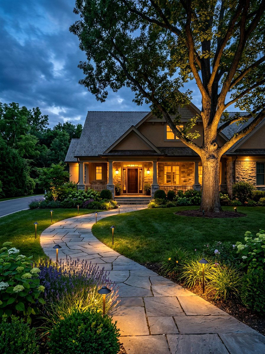 Pathway Lighting - 30 house entrance landscaping ideas