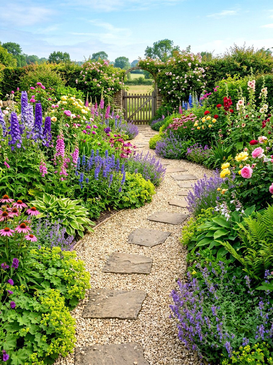 Pathways In Flower Garden - 30 backyard cutting garden ideas