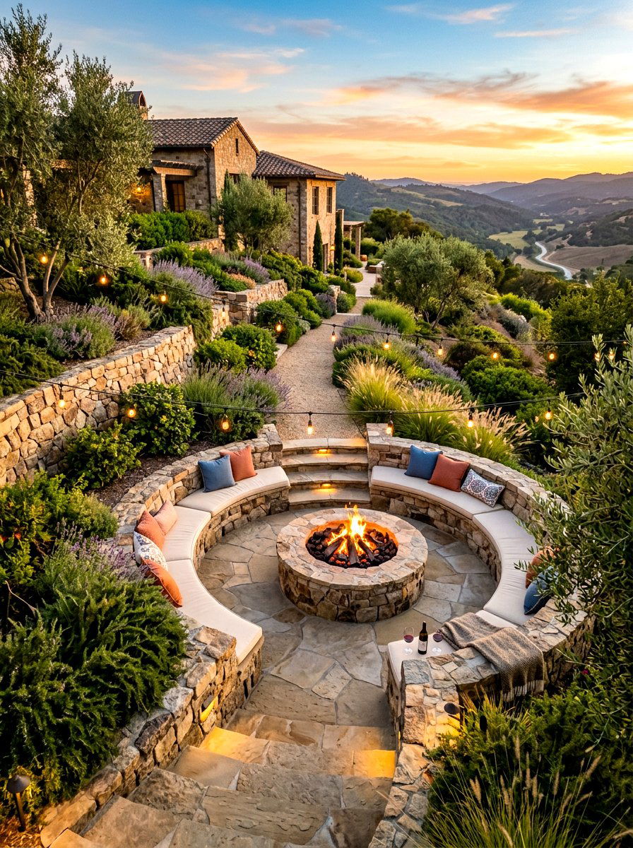Patio On Sloped Yard - 30 sloped yard landscaping ideas