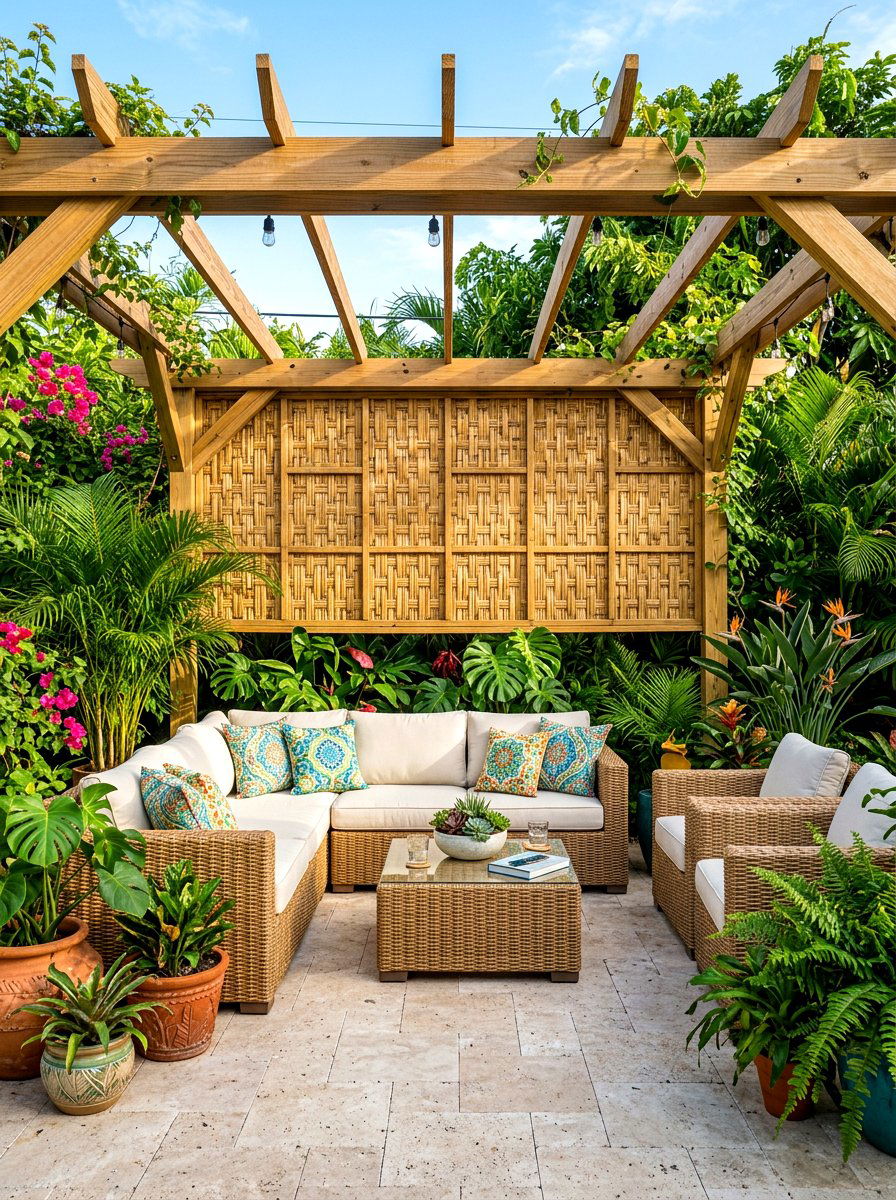 Patio Outdoor Bamboo Screening - 30 bamboo shade ideas