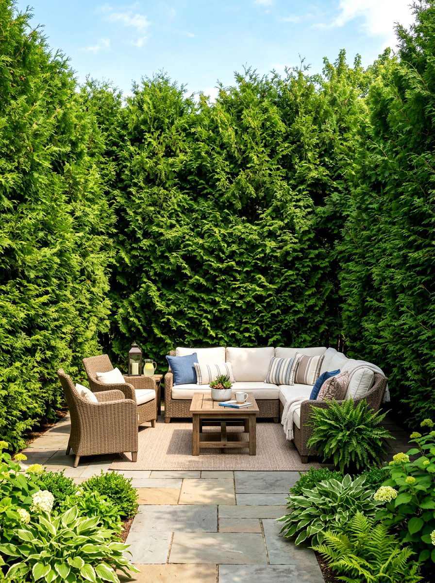 Patio Privacy Arborvitae - 30 arborvitae privacy ideas