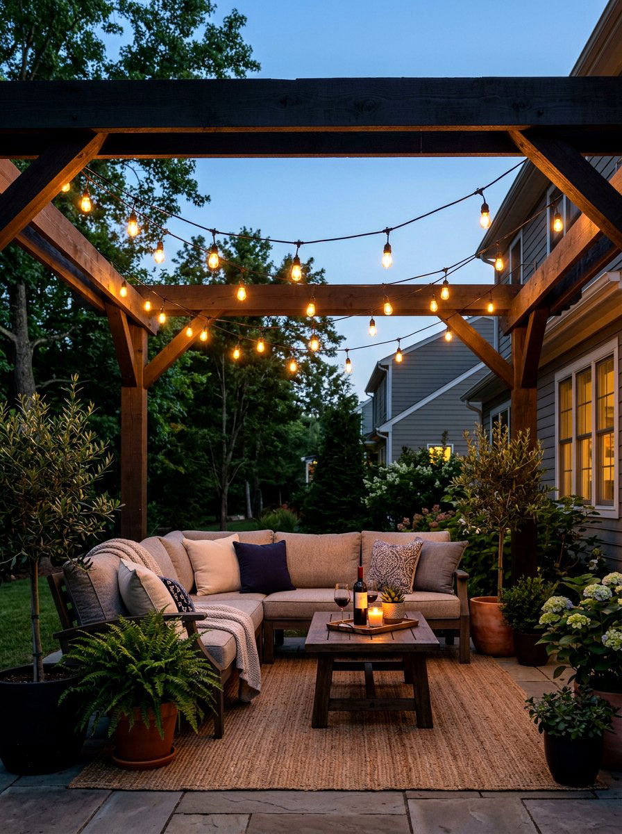 Patio String Lighting - 30 summer patio hosting ideas