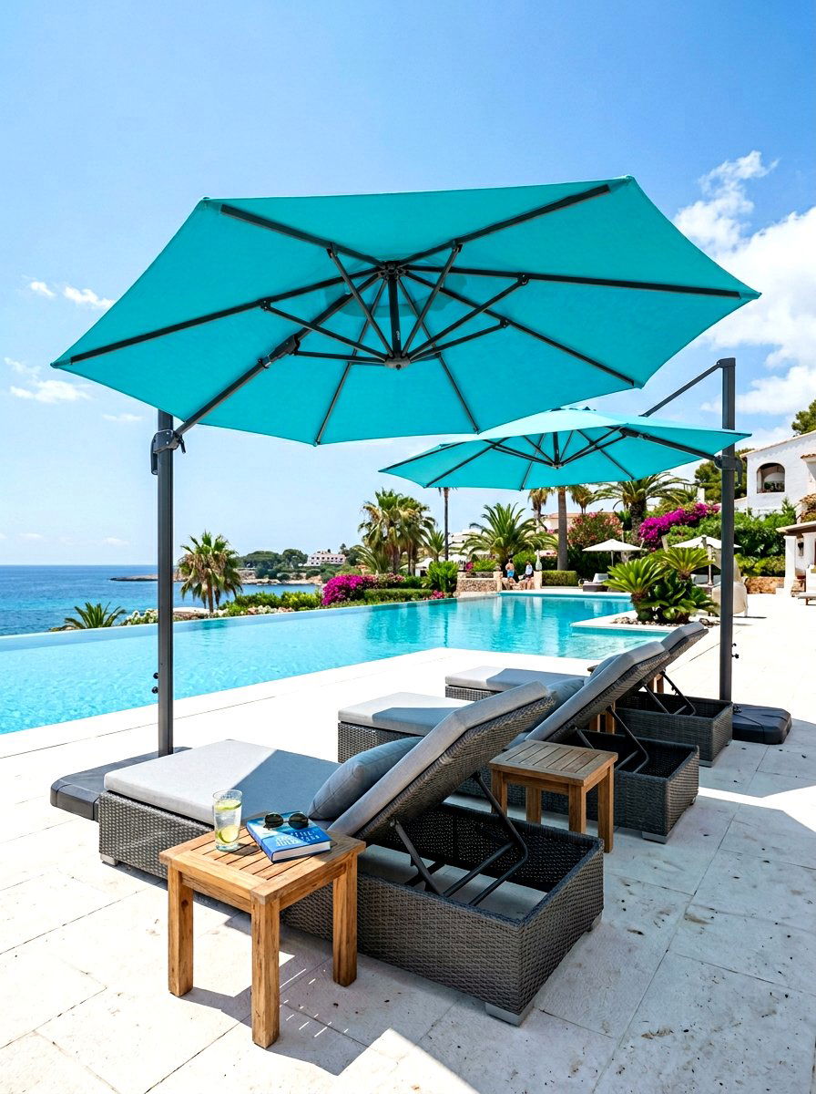 Patio Umbrella Set - 30 poolside lounge ideas