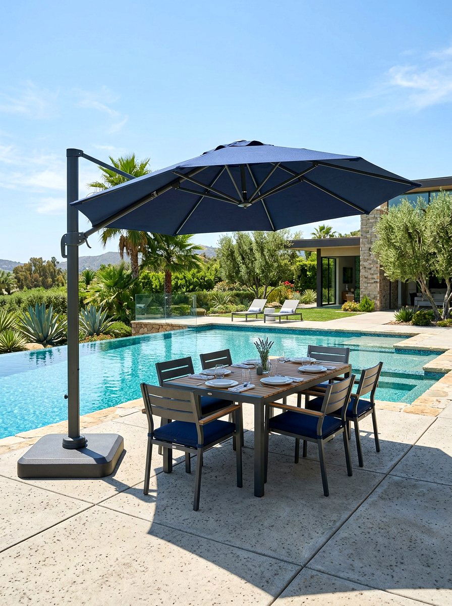 Patio Umbrella Shading - 30 cozy patio ideas
