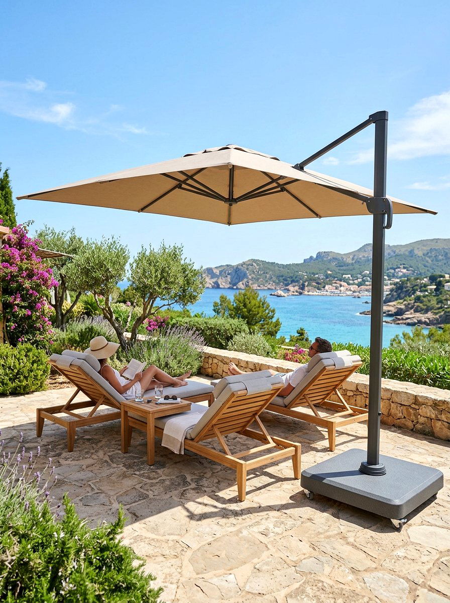 Patio Umbrella With Base - 30 summer entertaining patio ideas