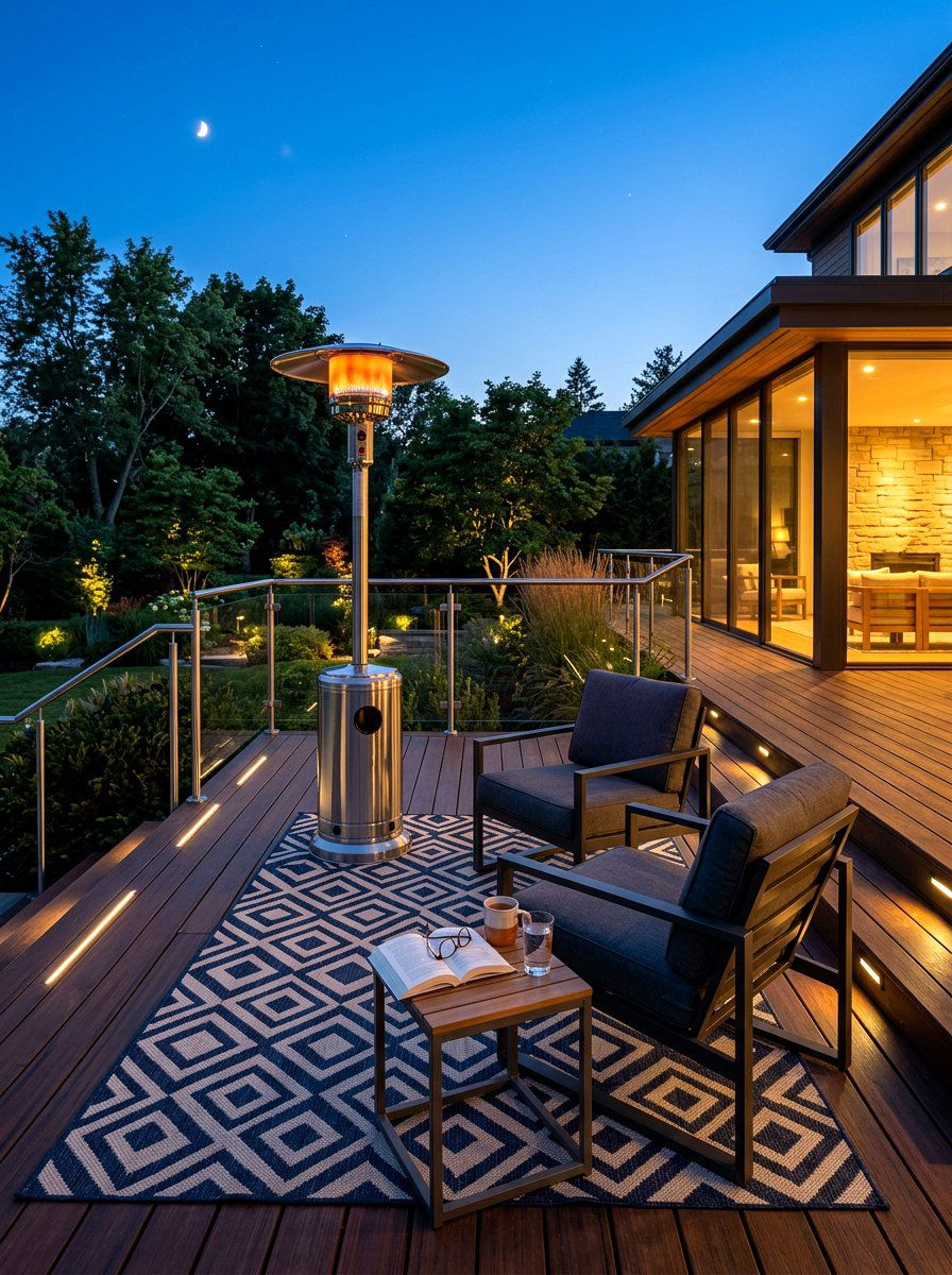 Patio heater setup - 30 twilight patio decor ideas