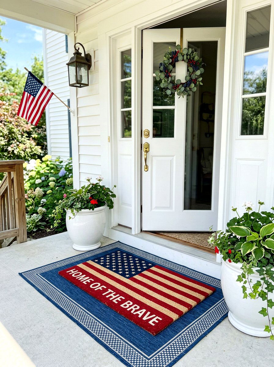 Patriotic Doormat Set - 30 Fourth of July porch ideas