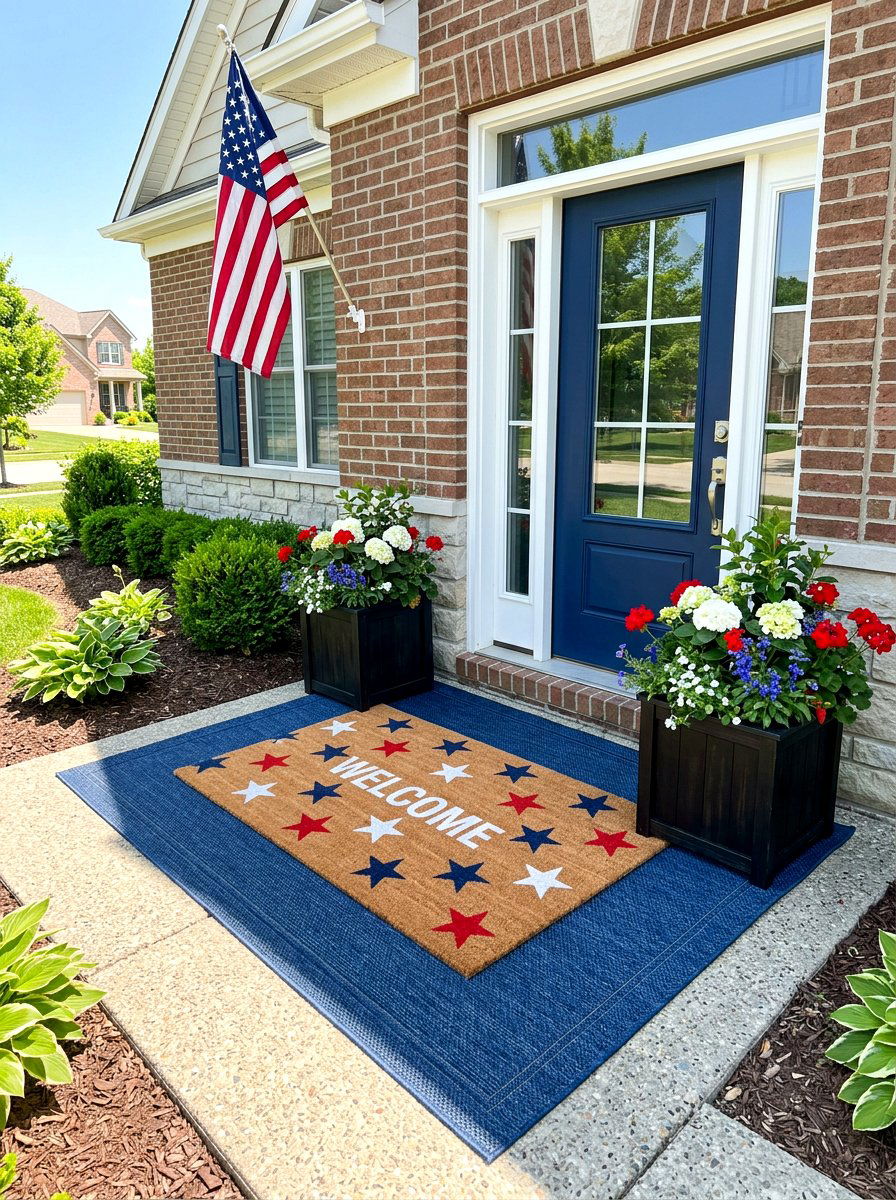 Patriotic Front Door Mat - 30 patriotic porch ideas