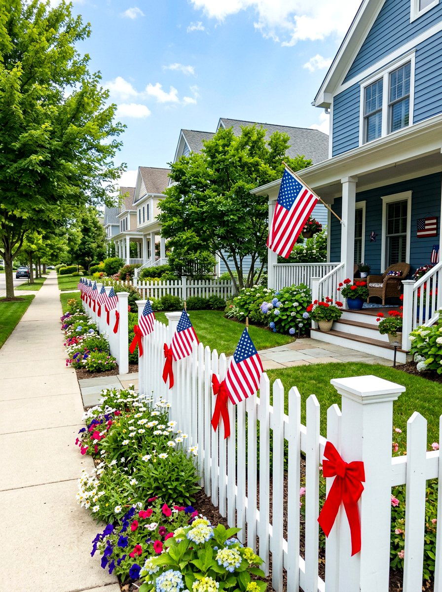 Patriotic Picket Fence Styling - 30 patriotic porch ideas