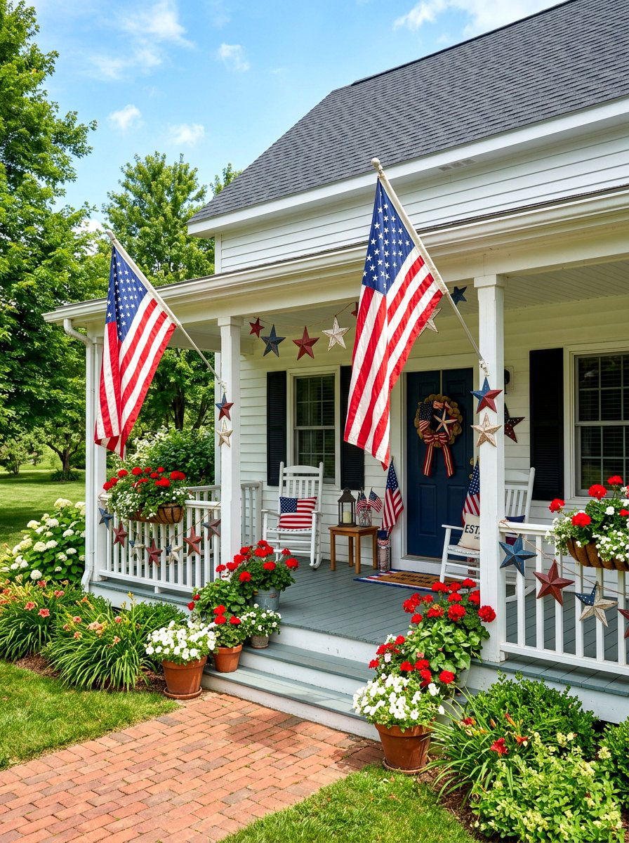 Patriotic Porch Decor - 30 holiday porch decor ideas