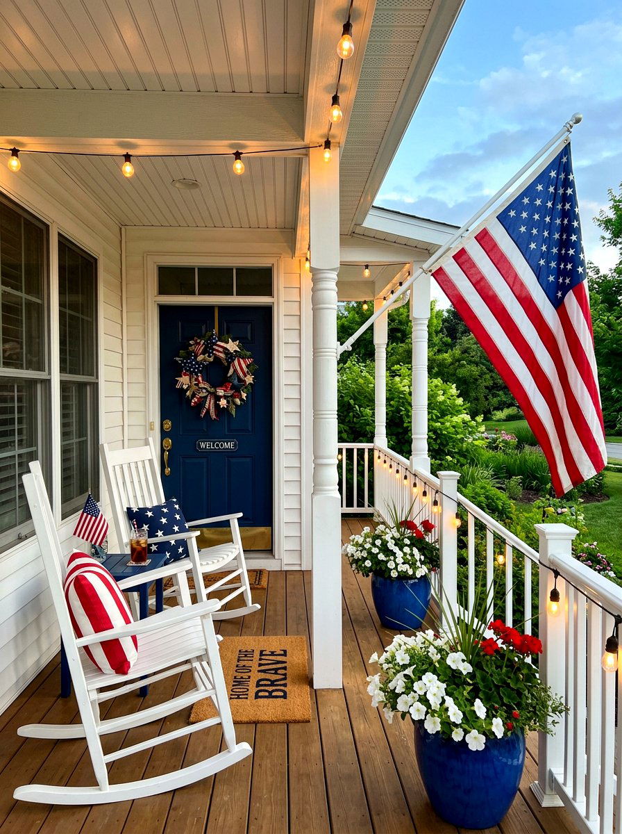 Patriotic Summer Porch - 30 summer front porch ideas