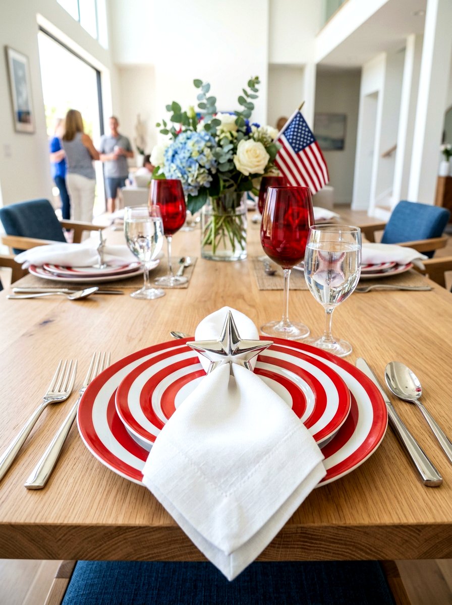 Patriotic napkin rings - 30 patriotic table decor ideas