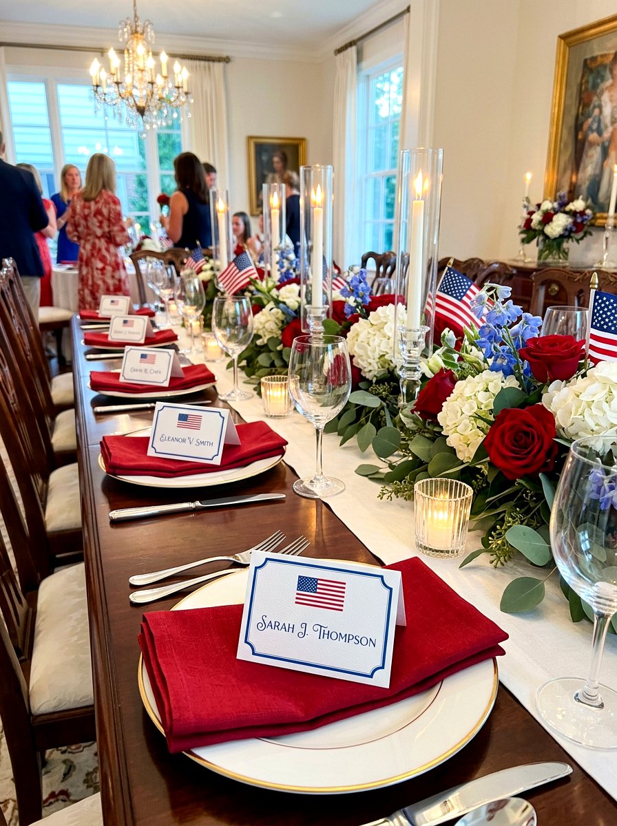 Patriotic place cards - 30 patriotic table decor ideas