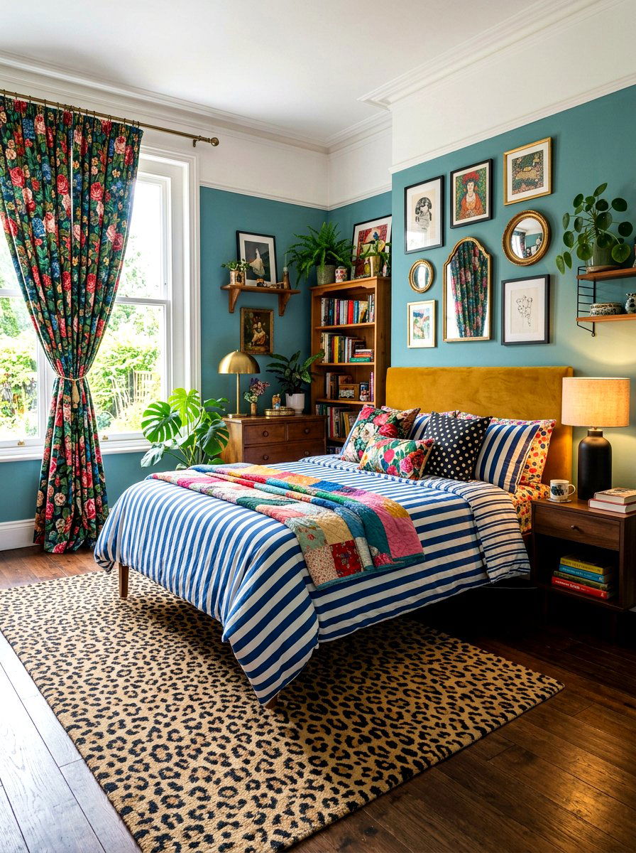 Pattern Clash Eclectic Bedroom - 30 eclectic bedroom ideas