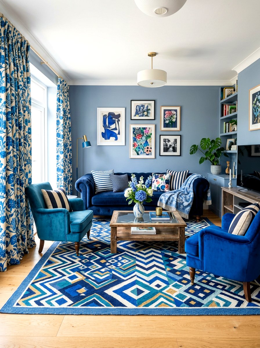Pattern Mixing - 30 artful living room ideas