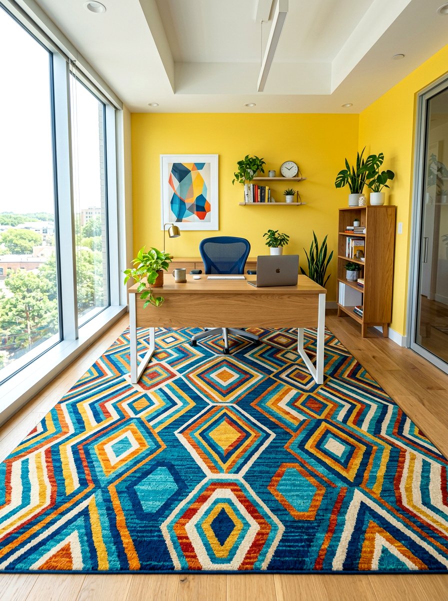 Patterned Area Rug - 30 maximalist office ideas