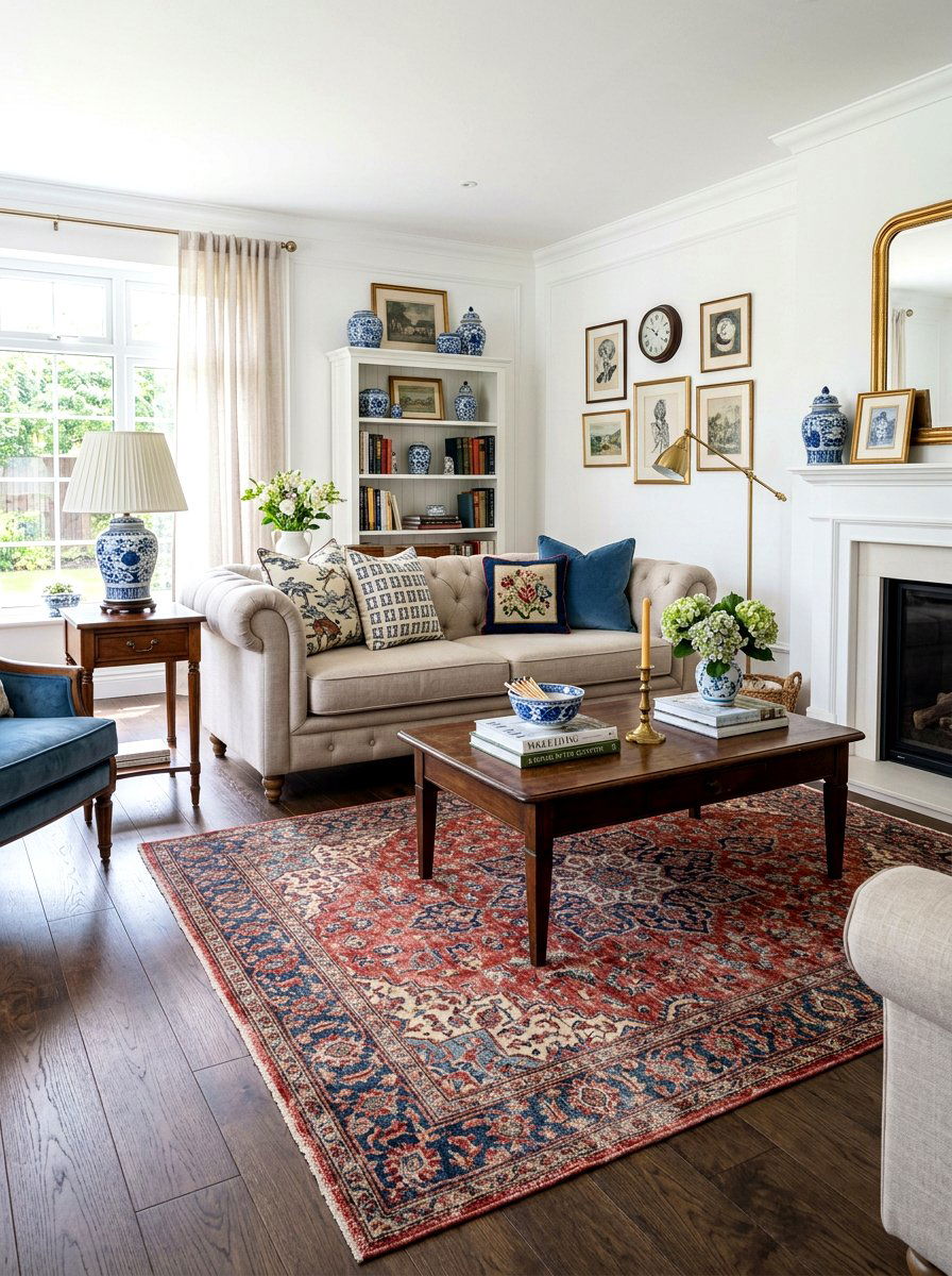 Patterned Area Rugs - 30 grandma chic decor ideas