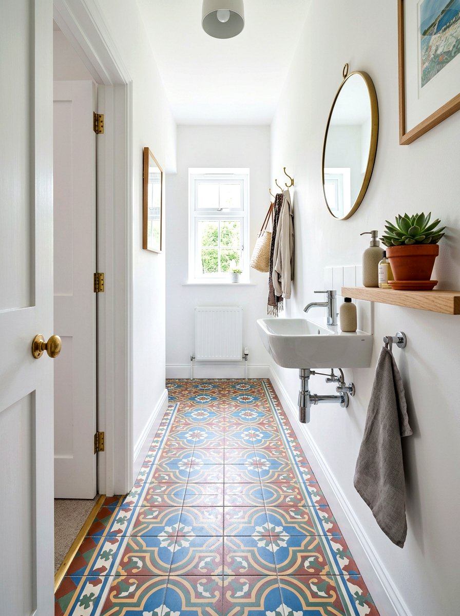 Patterned Cloakroom Floor - 30 cloakroom ideas