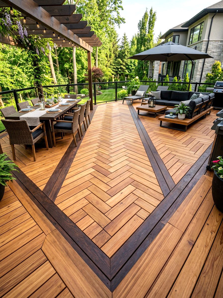 Patterned Decking - 30 backyard deck ideas