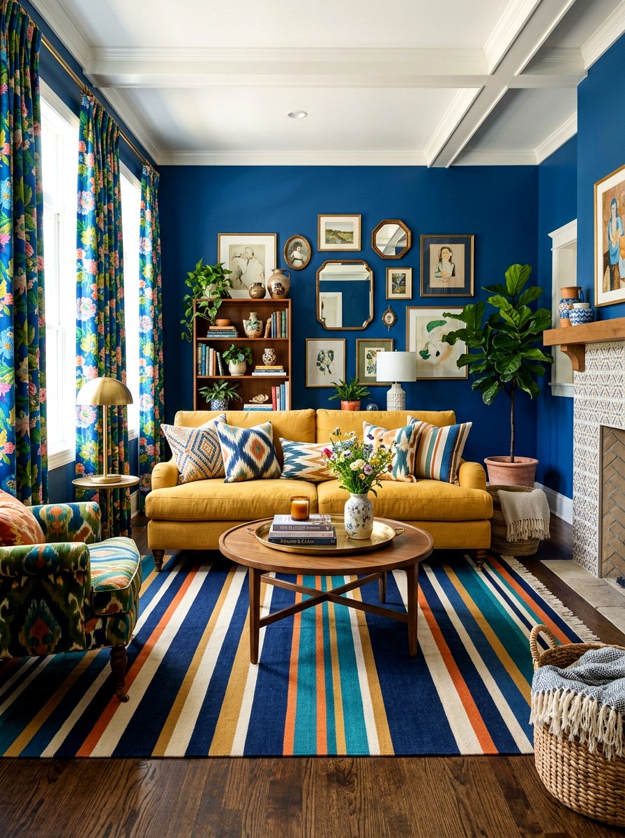 Patterned Eclectic Living Room - 30 eclectic living room ideas