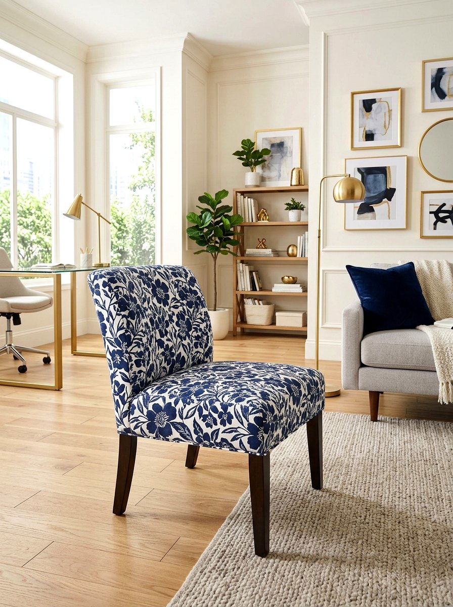 Patterned Fabric Side Chair - 30 office guest chair ideas