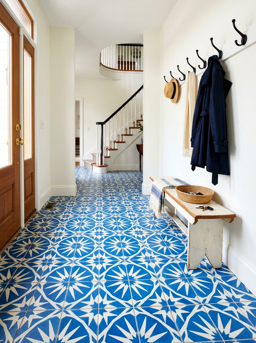 Patterned Floor Tile - 30 welcoming entryway ideas
