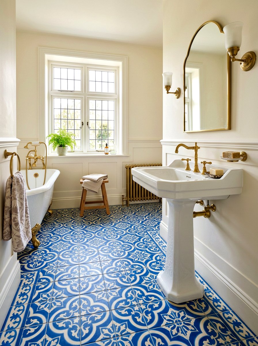 Patterned Floor Tile - 30 heritage home decor ideas