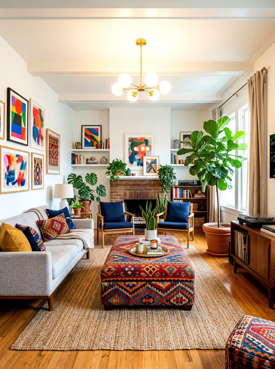 Patterned Kilim Ottoman - 30 ottoman coffee table ideas